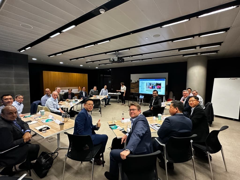 Board and executive workshop around a boardroom table
